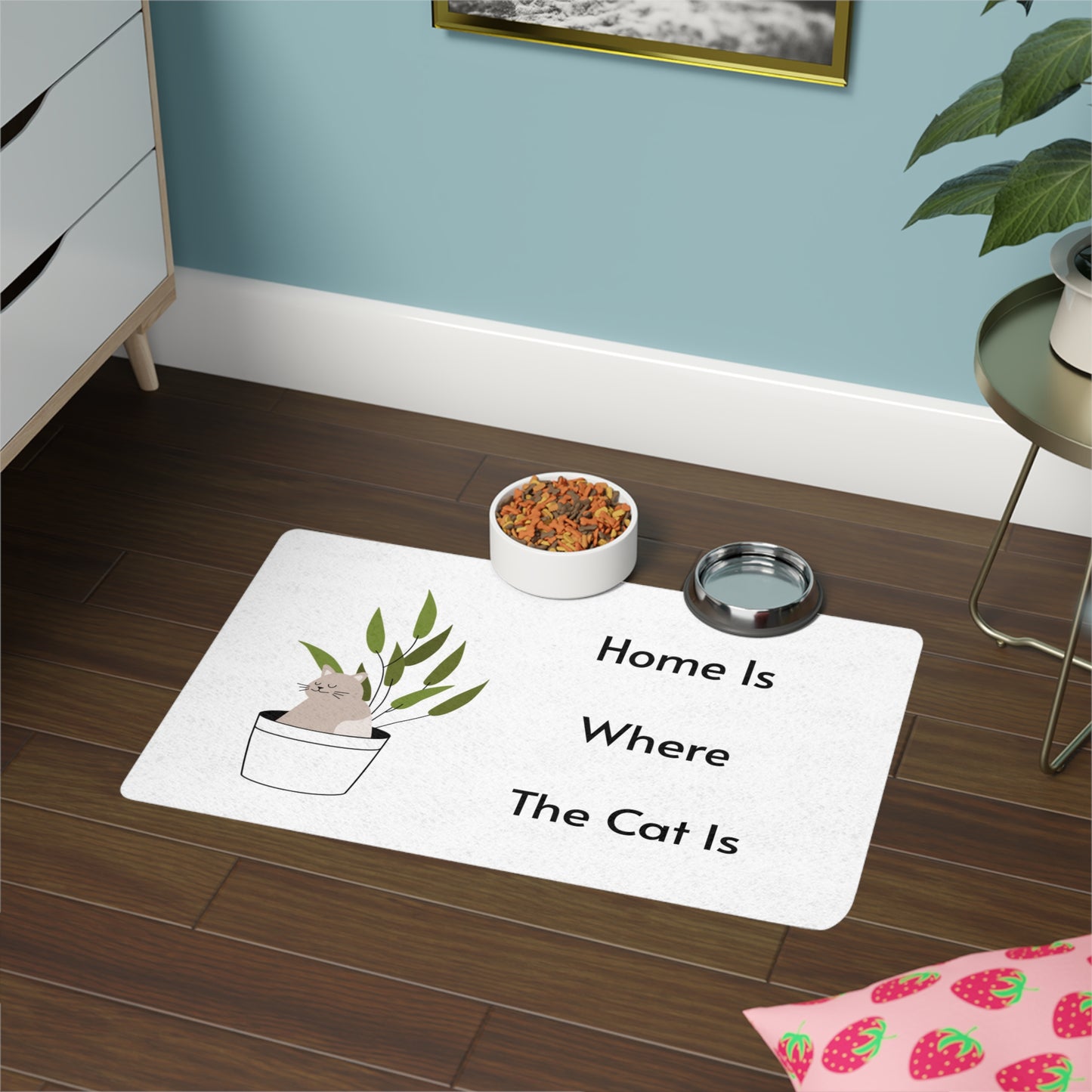 Home Is Where The Cat Is Feeding Mat