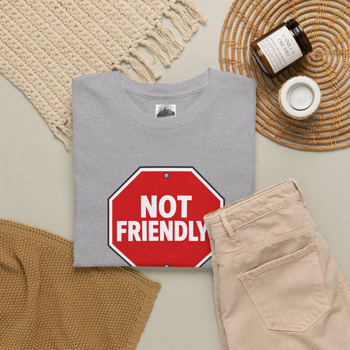 "Not Friendly!" Stop Sign T-Shirt