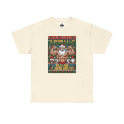 Buff Santa Christmas Tee – “Sleighing All Day” Funny Holiday T-Shirt