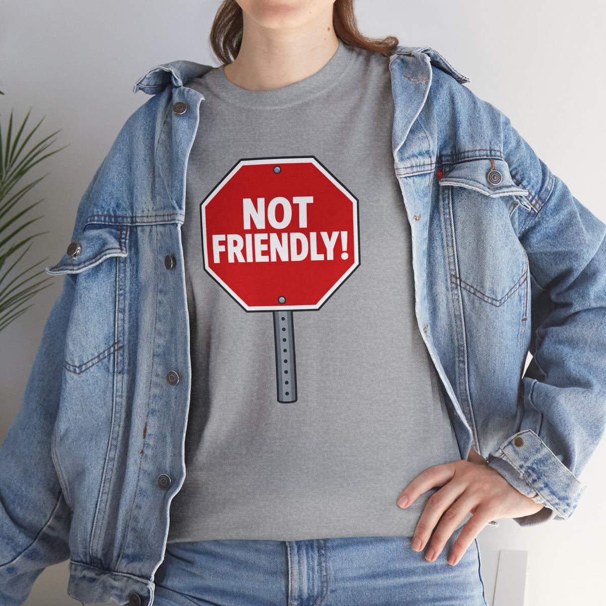 "Not Friendly!" Stop Sign T-Shirt