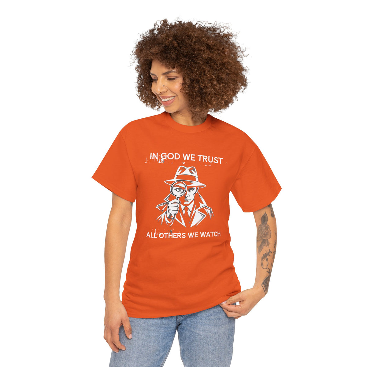 In God We Trust, All Others We Track" T-Shirt | Funny Spy Surveillance Shirt