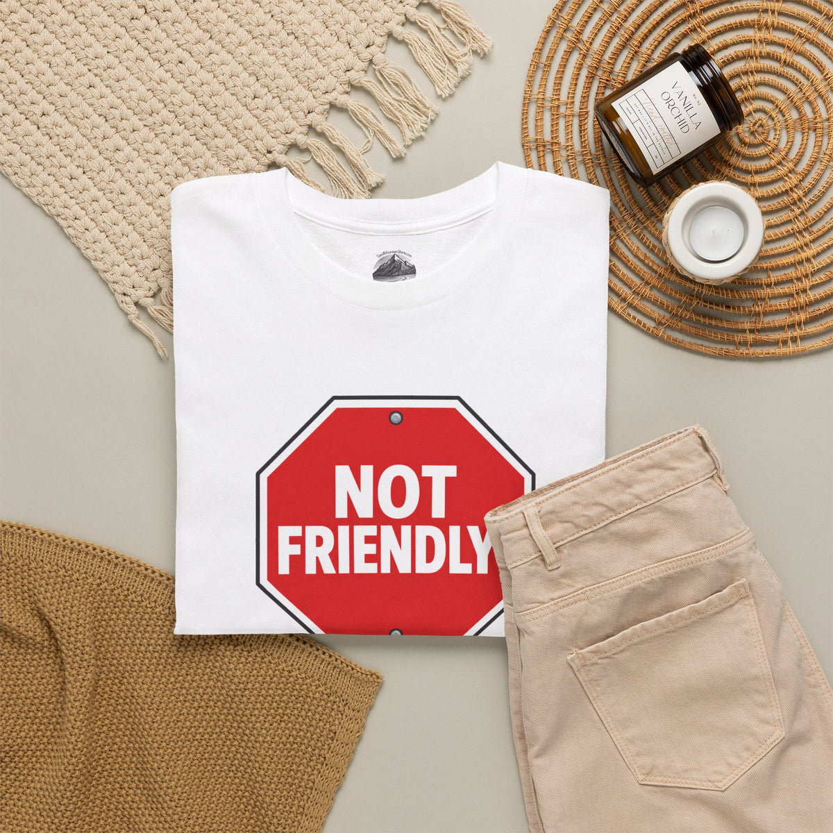 "Not Friendly!" Stop Sign T-Shirt