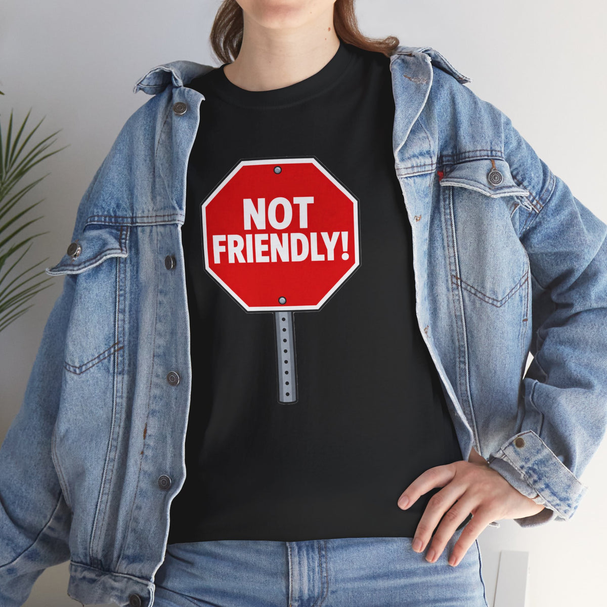 "Not Friendly!" Stop Sign T-Shirt