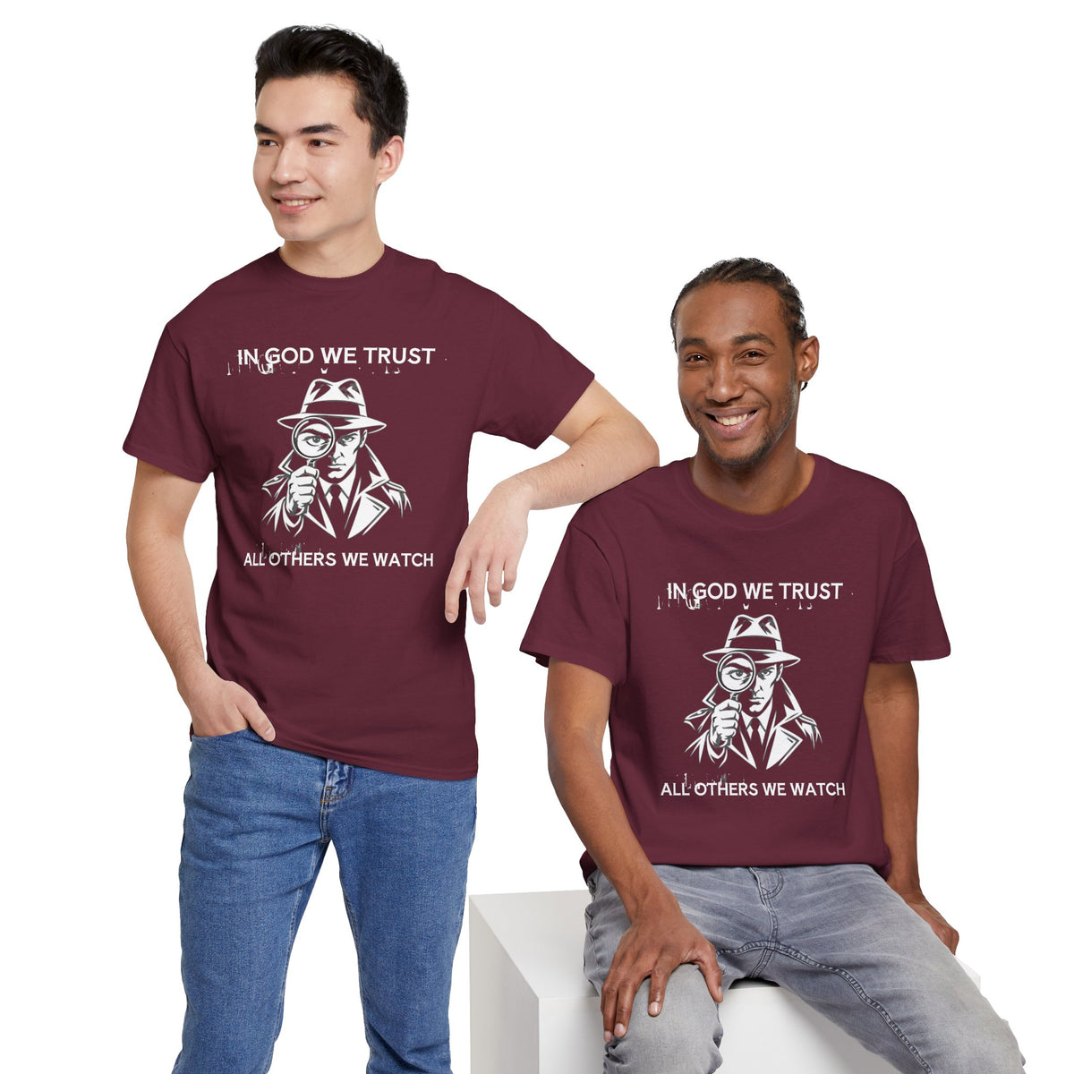 In God We Trust, All Others We Track" T-Shirt | Funny Spy Surveillance Shirt