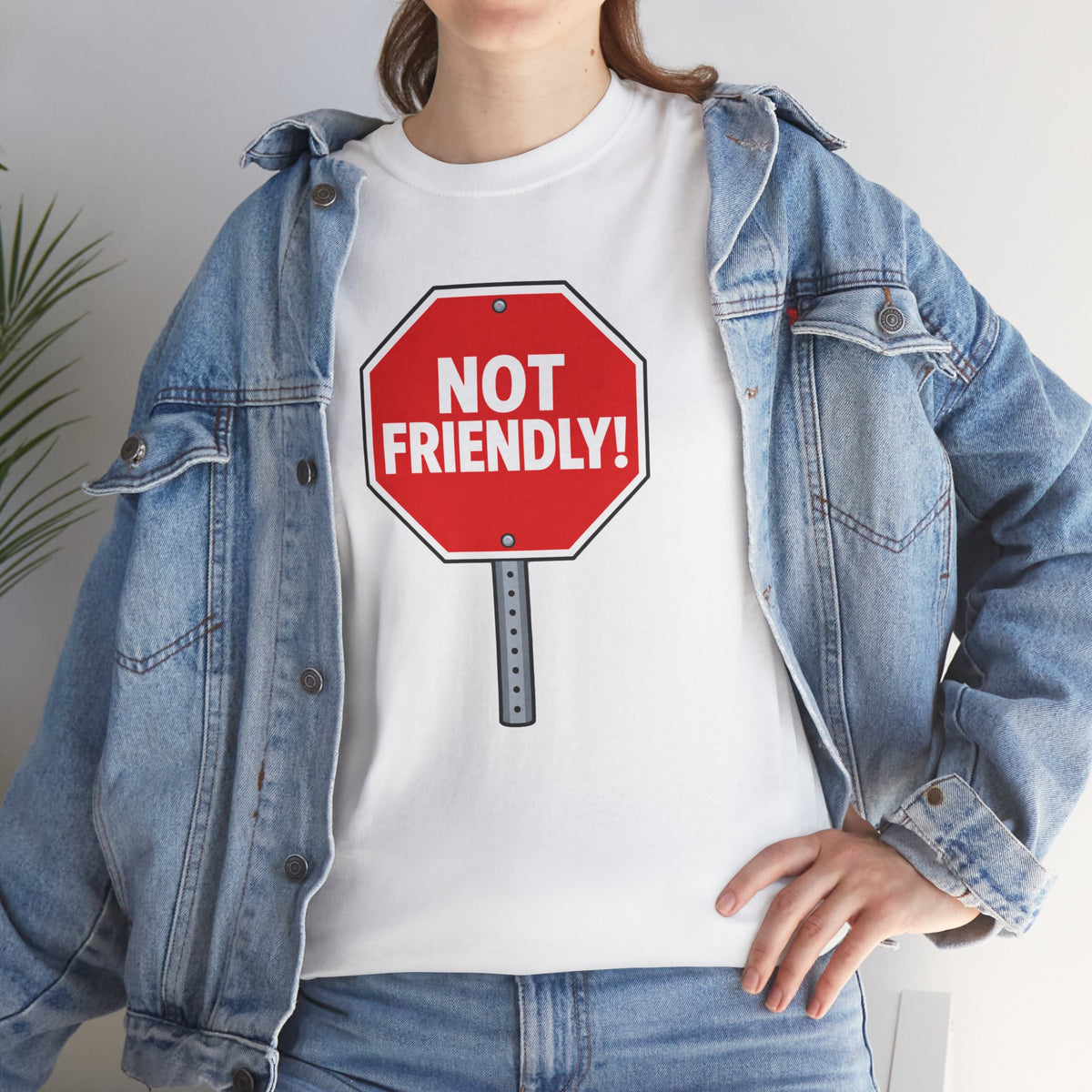 "Not Friendly!" Stop Sign T-Shirt