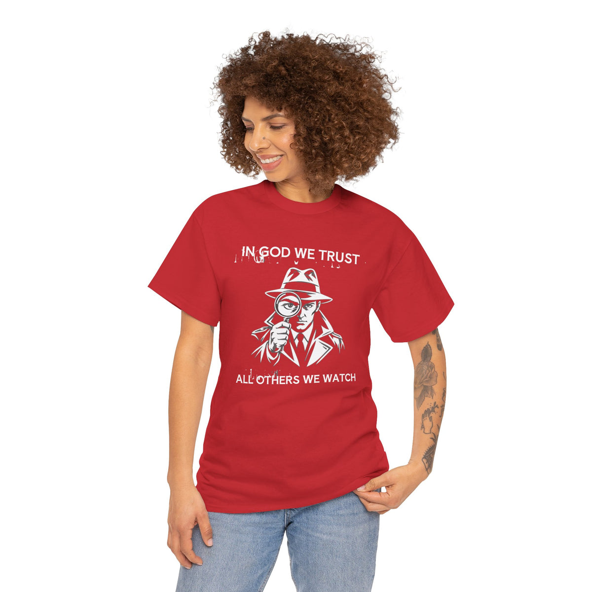In God We Trust, All Others We Track" T-Shirt | Funny Spy Surveillance Shirt
